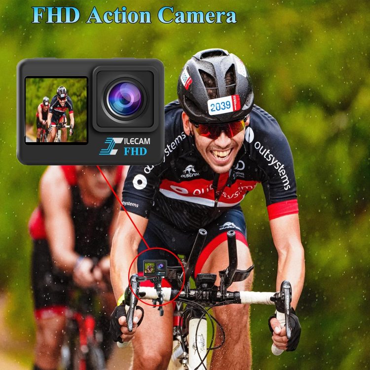Action Camera with 32GB Memory Card Waterproof Cameras 4*Zoom Dual Screen 131FT(40m) Waterproof Underwater Camera with 2X Batteries and Multifunctional Accessories Action Cam - Image 4